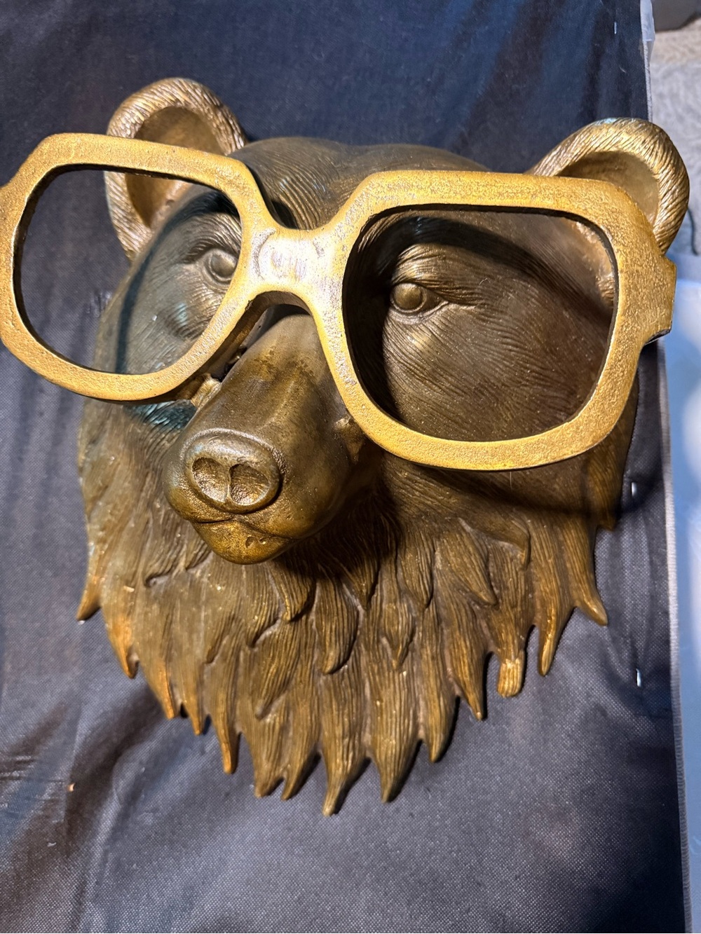 Beatrice the Bear Head Wall Accent in Antique Gold